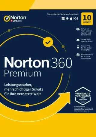 Norton 360 Premium 10 Geräte / 1 Jahr 75 GB - Kein Abo