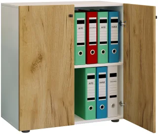 VCM Aktenschrank "Büroschrank Bücher Ordner Aktenschrank Lona 2fach" 1 Stk. tlg.