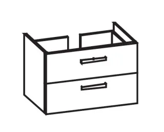 Artiqua 414 Waschtischunterschrank für Avento 415680 Stahlgrau, 414-WU2L-V127-7142-88 414-WU2L-V127-7142-88