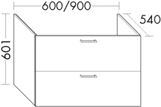 Burgbad Waschtischunterschrank Sys30 PG4 Sana 601x600x540 Weiß Ultramatt, WVJE060F5765 WVJE060F5765