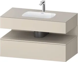 Duravit Qatego Einbauwaschtisch mit Konsolenwaschtischunterbau Taupe Supermatt 1000x550x600 mm - QA4 QA4786083830000
