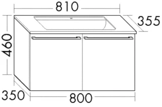Burgbad Mineralguss Waschtisch-Set Bel Thermo Eiche Dekor Rost/Alpinweiss, SEDP081F3973C0001 SEDP081F3973C0001