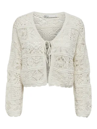ONLY - ONLBEACH LIFE 7/8 TIE CARDIGAN KNT NOOS cloud dancer - Gr. - XL