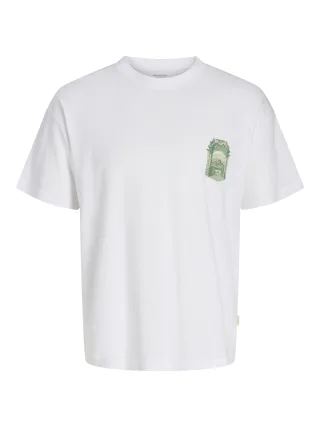 JACK&JONES - JORARGOS BACK PRINT TEE SS CN STYD AW25 Bright White - Gr. - S