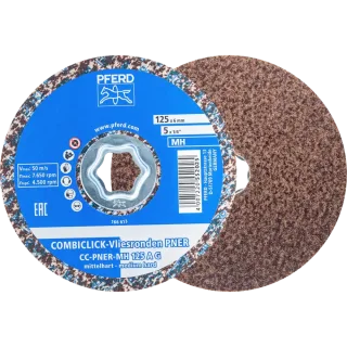 PFERD TOOLS COMBICLICK verpresste Vliesronde CC PNER Ø 125 mm Mittelhart A Grob für Finish  - 47700203