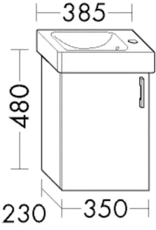 Burgbad Waschtischunterschrank zu Keramik-Waschtisch Sys30 PG4 Sana 480x350x230 Lichtgrau Ultramatt, WXWS035RF5769