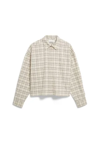 Armedangels - CHECK BOXY BLOUSE oatmilk-black - Gr. - M