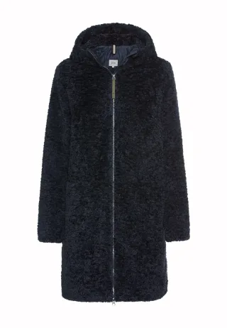 camel active - Teddy Mantel mit Kapuze navy - Gr. - 36