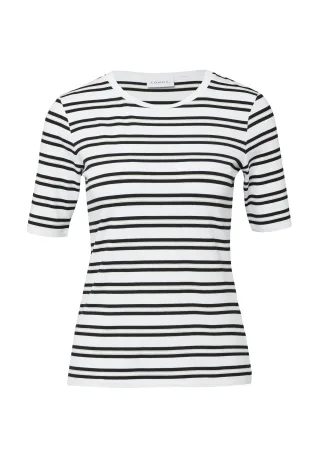 comma - T-Shirt schwarz|weiß - Gr. - 46