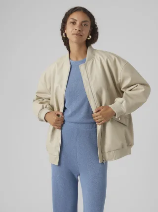 VERO MODA - VMAGATE COATED JACKET WCP oatmeal - Gr. - M
