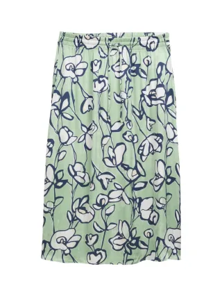 Tom Tailor - High Waist Satin Midi-Rock grün - Gr. - 42
