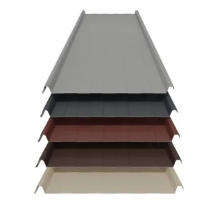 Stehfalz 33/500 | Wand | 0,75 mm | Stahl | Prägung | Glatt | 548 mm Breite | 25 µm Polyester