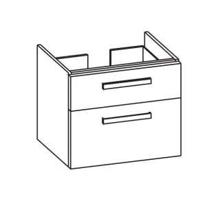 Artiqua 415 Waschtischunterschrank für Pro A 818952 Graphit Struktur quer, 415-WU2L-3-L27-7098-401 415-WU2L-3-L27-7098-401