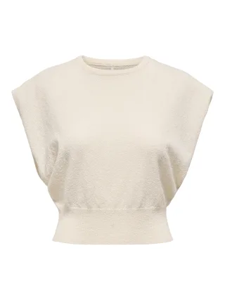 ONLY - ONLMIA SL O-NECK TOP CC KNT egret - Gr. - XL