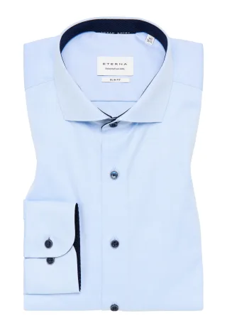 ETERNA - Cover Shirt Twill Langarm hellblau - Gr. - 42/Langarm - 67cm