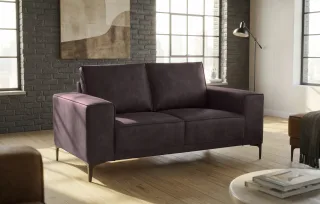 OTTO home 2-Sitzer "Kompaktsofa Oland, Struktur, Flachgewebe, Luxus-Microfaser, Boucle" 164 cm, Wellenunterfederung, Skandi-Design, Metallfüße
