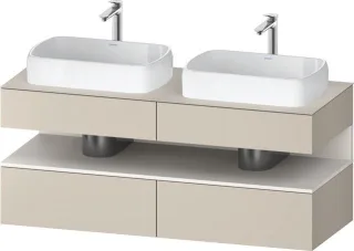 Duravit Qatego Konsolenwaschtischunterbau wandhängend Taupe Supermatt 1400x550x600 mm - QA4767084830 QA4767084830010