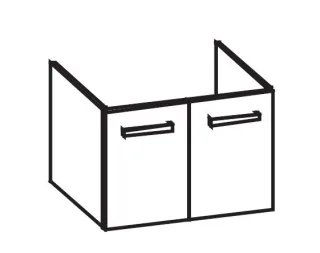 Artiqua 414 Waschtischunterschrank für Legato 415380, 415381 Weiß Matt Select, 414-WU2T-V133-7161-17 414-WU2T-V133-7161-171