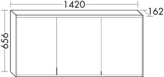 Burgbad Spiegelschrank YSO PG2 HGL 656x1420x162 Eiche Dark Chocolate, SPSB140LF6071 SPSB140LF6071