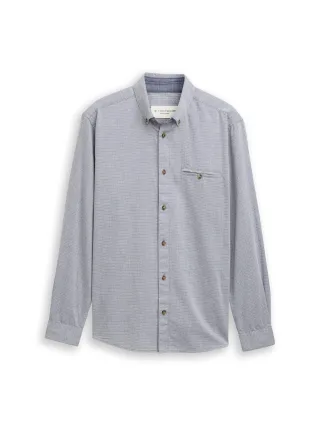 Tom Tailor - Regular Fit Hemd aus Baumwolle navy stripy structure - Gr. - XXL