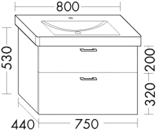 Burgbad Waschtischunterschrank zu Keramik Sys30 PG4 Sana 520x750x440 Weiß Ultramatt, WUUH075F5765 WUUH075F5765