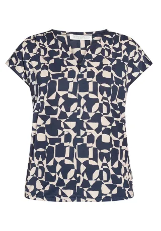 Betty & Co - Blusenshirt dark blue/nature - Gr. - S