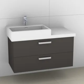 Artiqua 415 Waschtischunterschrank für Living City 818432 Stahlgrau, 415-WU2L-L13-7142-88 415-WU2L-L13-7142-88