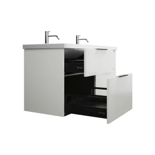 Burgbad Keramik Waschtisch-Set Eqio Weiß Hochglanz/Alpinweiss, SEYT123F2009C0001 SEYT123F2009C0001