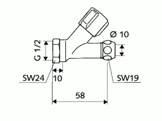 Schell Schrägsitzventil COMFORT 1/2"chrom mit Innengewinde kurze Bauform 059110699