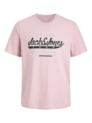 JACK&JONES - JJELOGO TEE SS O-NECK 2 COL SS25 SN pink nectar - Gr. - M