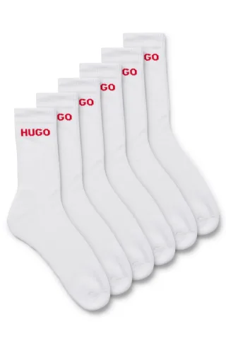 HUGO Underwear Socken "6P QS RIB LOGO CC" Packung, 6er Pack, 6 Stk. tlg. mit eingestricktem HUGO Logo