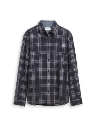 Tom Tailor - Regular Fit Flanell-Hemd mit Muster navy multicolor check - Gr. - XXL