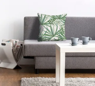 queence Dekokissen "Mia" Kissenhülle,Palmenblätter,Tropisch,Naturmotiv,Exotisch,Grün