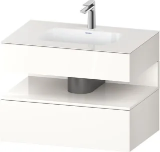 Duravit Qatego Einbauwaschtisch mit Konsolenwaschtischunterbau Weiß Hochglanz 800x550x600 mm - QA478 QA4785022220000
