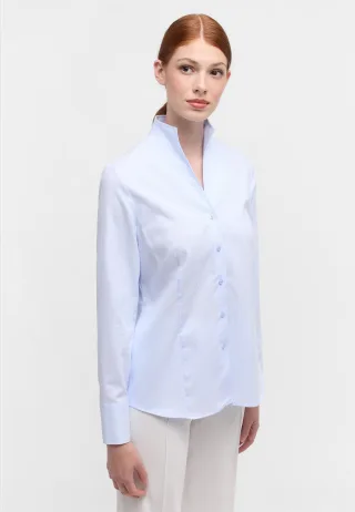 ETERNA - Bluse Jacquard Langarm hellblau - Gr. - 40/Langarm