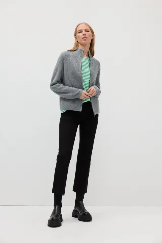 THE FASHION PEOPLE - Zipper Cardigan graphite melange - Gr. - L
