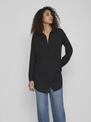 VILA - VILUCY BUTTON L/S TUNIC - NOOS black - Gr. - 34