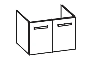 Artiqua 413 Waschtischunterschrank für MyDay 125480 Anthrazit Hochglanz, 413-WU2T-K76-7015-51 413-WU2T-K76-7015-51