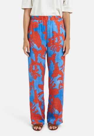 Milano Italy - wideleg pants with elastic waist santorini print - Gr. - 36
