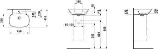 LAUFEN Handwaschbecken INO 450x410x145 H8153017581091