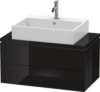 Duravit L-Cube Konsolenwaschtischunterbau wandhängend Schwarz Hochglanz 820x477x400 mm - LC580704040 LC580704040