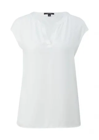 comma - Blusenshirt aus Viskosestretch weiß - Gr. - 36