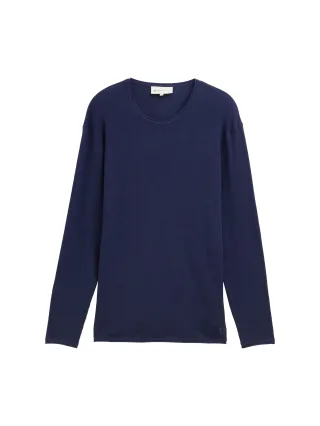 Denim Tom Tailor - Strickpullover aus Baumwolle dark blueberry - Gr. - XXL