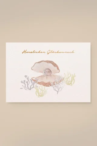 Leevje Postkarte Muschel "Herzlichen Glückwunsch"