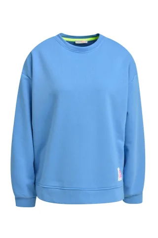 HeartKiss - Sweatshirt Good Luck Back Print ibiza blue - Gr. - S/M