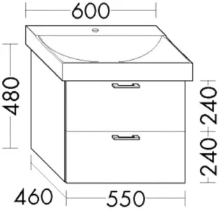 Burgbad Waschtischunterschrank Sys30 PG1 Aqua 480x550x460 Eisblau Matt, WUVG055F5663 WUVG055F5663
