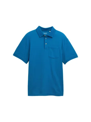 Tom Tailor - Poloshirt mit Struktur blue petrol - Gr. - XL