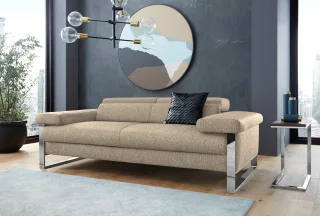 W.SCHILLIG 2-Sitzer "finn" German Design Award 2016, Fußgestell Chrom glänzend, Breite 210 cm