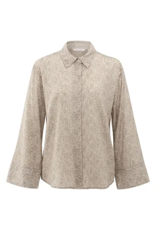 Yaya - Hemd mit Leopardenmuster beige/braun - Gr. - 36