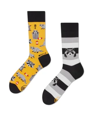many mornings - Socken RACCOON BANDIT schwarz/gelb - Gr. - 35-38
